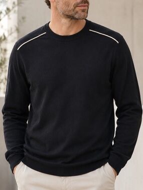 Prada Mens Cotton Crewneck Sweater Navy Made in Italy XL / EU 54